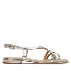 Sandały Caprice. Szare sandały damskie Caprice, bez wzorów, bez obcasa, na płaskiej podeszwie, bez zapięcia. Za 189.99 zł.