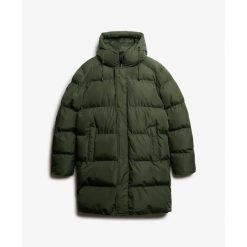 Kurtka puchowa Superdry Sports. Zielone kurtki sportowe męskie Superdry, na jesień, l, bez wzorów, z dresówki, z kapturem. Za 771.15 zł.