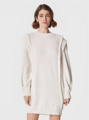 IRO Sukienka dzianinowa Lorely AR641 Biały Relaxed Fit. Białe sukienki damskie Iro, l, bez wzorów, z bawełny, bez kołnierzyka, bez ramiączek. Za 1,282.99 zł.