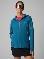 Kurtka softshell wiatroodporna damska 4F 4FRSS26TSOFF645. Brązowe kurtki sportowe damskie 4F, s, bez wzorów, z elastanu, bez ramiączek, bez kaptura, trekkingowe. Za 299.99 zł.