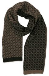 Szalik Brązowo-Czarny Jesienno-Zimowy, Wzór Geometryczny, Dwustronny, Męski -EM Men's Accessori. Brązowe szaliki męskie Em men's accessories, bez wzorów, z materiału. Za 69.99 zł.