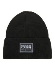 Versace Jeans Couture Czapka Big Beanie 79YAZK50 Czarny. Czarne czapki damskie Versace Jeans Couture, na zimę, bez wzorów, z jeansu. Za 329.99 zł.
