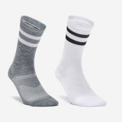 Skarpetki fitness Domyos wysokie 2 pary. Skarpetki damskie DOMYOS, bez wzorów, z dzianiny. Za 29.99 zł.