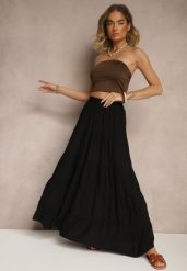 Czarna Spódnica z Bawełny Ozdobiona Falbanami Nevolae. Czarne spódnice damskie Renee, na co dzień, l, bez wzorów, z bawełny, eleganckie, maxi, rozkloszowane. Za 49.99 zł.