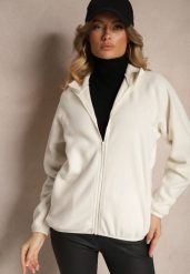 Jasnobeżowa Bluza Polar z Zapięciem na Suwak Kieszeniami i Stójką Esandria. Brązowe bluzy damskie Renee, l, bez wzorów, z jeansu, klasyczne, bez ramiączek, bez kaptura. Za 44.99 zł.