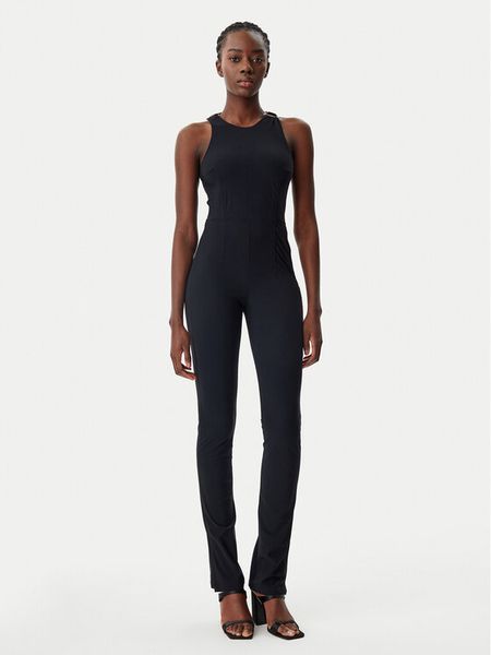 Patrizia Pepe Kombinezon 8T0046 JZ26 K103 Czarny Regular Fit. Czarne sukienki damskie Patrizia Pepe, bez wzorów, z syntetyku, bez kołnierzyka, bez ramiączek. Za 899.99 zł.