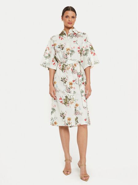 ViCOLO Sukienka koszulowa TB2250 Biały Regular Fit. Białe sukienki damskie ViCOLO, s, bez wzorów, z bawełny, bez kołnierzyka, bez ramiączek, koszulowe. Za 449.99 zł.