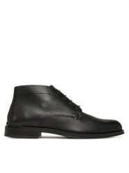 Tommy Hilfiger Trzewiki Corporate Hilfiger Lth Boot FM0FM05697 Czarny. Czarne botki męskie Tommy Hilfiger, bez wzorów, ze skóry, bez obcasa, bez zapięcia. Za 599.99 zł.