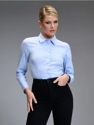 Koszula slim - wielobarwny. Koszule damskie Sinsay, l, bez wzorów, z bawełny, bez kołnierzyka, bez ramiączek. Za 39.99 zł.