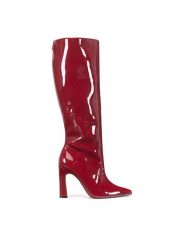 Nine West Kozaki SJ3645-1 Czerwony. Czerwone kozaki damskie Nine West, bez wzorów, z materiału, bez obcasa, na słupku, bez zapięcia. Za 319.99 zł.