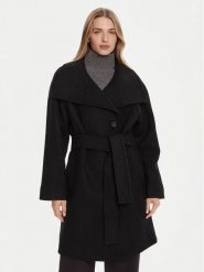 Calvin Klein Płaszcz wełniany LV044D557G Czarny Regular Fit. Czarne płaszcze damskie Calvin Klein, na zimę, l, bez wzorów, z wełny, bez kołnierzyka, bez kaptura. Za 1,049.00 zł.