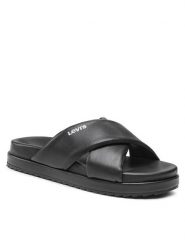 Levi's® Klapki 235206-794-559 Czarny. Czarne klapki damskie bez wzorów, ze skóry, bez obcasa, bez zapięcia. Za 249.99 zł.