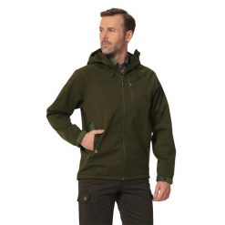 Kurtka myśliwska męska Tagart Softshell Volda z wysokiej jakości membraną. Zielone kurtki męskie tagart, m, bez wzorów, z softshellu, bez kaptura, outdoorowe. Za 599.00 zł.