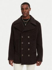 Dolce&Gabbana Płaszcz wełniany G038XT HUMR6 S8231 Brązowy Regular Fit. Brązowe płaszcze męskie Dolce&Gabbana, m, bez wzorów, z wełny, bez kołnierzyka, bez kaptura. Za 10,549.00 zł.