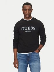 Guess Bluza M5GQ08 KCN01 Czarny Regular Fit. Czarne bluzy męskie Guess, m, z aplikacjami, z bawełny, bez ramiączek, bez kaptura. Za 189.99 zł.