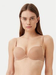 Guess Biustonosz push-up O5RC12 KCLB0 Brązowy. Brązowe biustonosze Guess, z aplikacjami, z syntetyku. Za 129.99 zł.