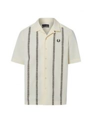 Fred Perry koszula z krótkim rękawem Mężczyźni Regular Fit Bawełna (100%) beżowy, L. Brązowe koszule męskie Fred Perry, l, bez wzorów, z bawełny, bez kołnierzyka, bez ramiączek. Za 799.95 zł.