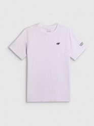 4F T-shirt regular gładki męski - biały L. Białe t-shirty męskie 4F, l, bez wzorów, z bawełny, bez kołnierzyka, bez ramiączek. Za 69.99 zł.