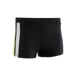 Bokserki pływackie 500 YOKE męskie. Czarne bokserki męskie NABAIJI, bez wzorów, z materiału. Za 39.99 zł.