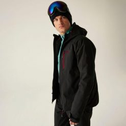 Kurtka narciarska męska z membraną Eagle III Dare 2b. Czarne kurtki sportowe męskie Dare 2B, na zimę, m, bez wzorów, z tkaniny, bez kaptura, narciarskie. Za 299.99 zł.