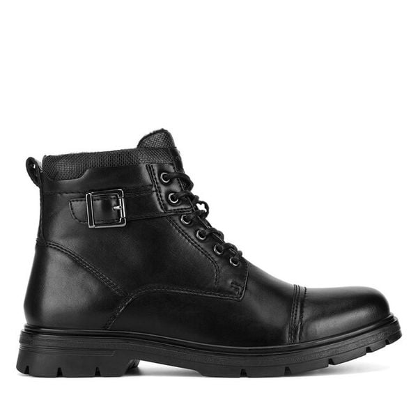 Trzewiki Lanetti. Czarne botki męskie Lanetti, bez wzorów, bez obcasa, bez zapięcia. Za 119.99 zł.