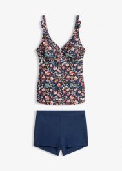 Tankini z regulowanymi ramiączkami (2 części). Niebieskie stroje kąpielowe damskie bonprix, bez wzorów. Za 149.99 zł.