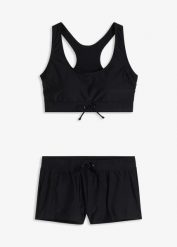 Sportowe bikini bustier (2 części). Czarne bikini bonprix, bez wzorów. Za 112.99 zł.