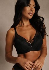 Czarny Biustonosz z Koronki z Sercem z Cyrkonii Adrievianna. Czarne biustonosze Renee, bez wzorów, z koronki. Za 39.99 zł.