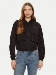 Guess Kurtka przejściowa V5RL03 WGYB0 Czarny Regular Fit. Czarne kurtki damskie Guess, xl, z aplikacjami, z syntetyku, bez kaptura. Za 309.99 zł.