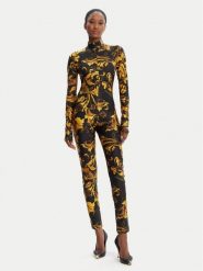 Versace Jeans Couture Kombinezon 79HAN006 JS501 Czarny Slim Fit. Czarne sukienki damskie Versace Jeans Couture, bez wzorów, z jeansu, bez kołnierzyka, bez ramiączek. Za 999.99 zł.