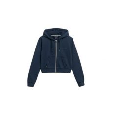 Damska bluza z kapturem zapinana na zamek Superdry Essential. Niebieskie bluzy damskie Superdry, xs, bez wzorów, z dresówki, eleganckie, bez ramiączek, z kapturem. Za 379.60 zł.