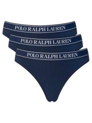 Polo Ralph Lauren Komplet stringów 4P0708 Granatowy. Niebieskie majtki damskie Polo Ralph Lauren, z bawełny. Za 353.99 zł.