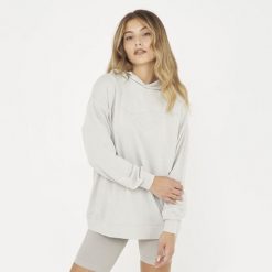 Bluza Unisex F LOOSY Jasnoszara. Szare bluzy damskie Legea, xl, bez wzorów, z bawełny, eleganckie, bez ramiączek, z kapturem. Za 88.00 zł.