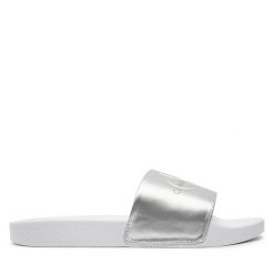 Klapki Calvin Klein Jeans. Szare klapki damskie Calvin Klein Jeans, bez wzorów, z jeansu, bez obcasa, bez zapięcia. Za 219.99 zł.