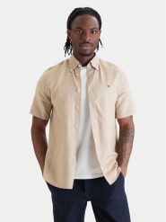 Tommy Hilfiger Koszula MW0MW42450 Beżowy Regular Fit. Brązowe koszule męskie Tommy Hilfiger, m, bez wzorów, z bawełny, bez kołnierzyka, bez ramiączek. Za 369.99 zł.