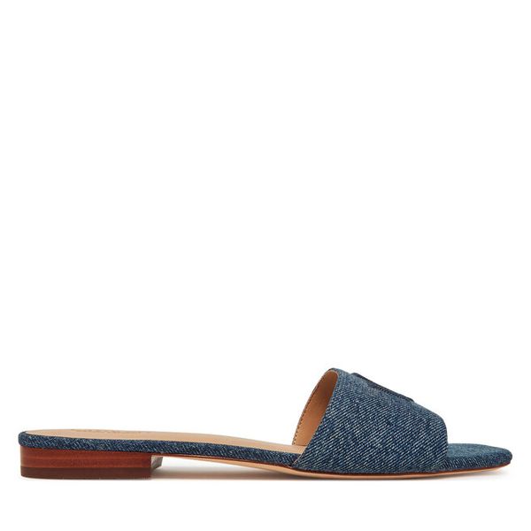 Klapki LAUREN RALPH LAUREN. Niebieskie klapki damskie Lauren Ralph Lauren, bez wzorów, bez obcasa, bez zapięcia. Za 359.99 zł.