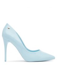DeeZee Szpilki AB2-4503A Niebieski. Niebieskie szpilki damskie DeeZee, bez wzorów, z materiału, bez obcasa, na szpilce, bez zapięcia. Za 139.99 zł.