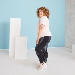Legginsy fitness damskie Domyos. Czarne legginsy damskie DOMYOS, bez wzorów, z elastanu. Za 79.99 zł.