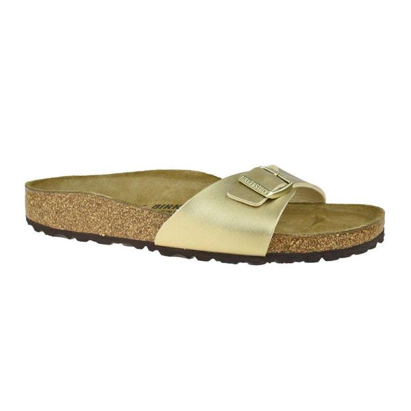 Klapki Damskie Skóra Madrid. Czarne klapki damskie Birkenstock, bez wzorów, z materiału, z otwartym noskiem, bez obcasa, na obcasie, bez zapięcia. Za 417.00 zł.