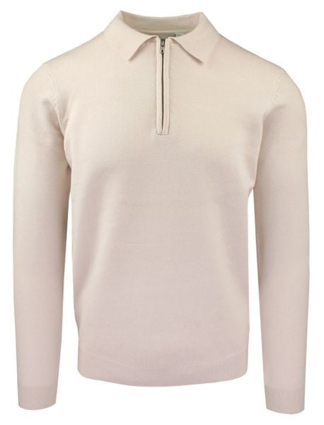 Męski, Lekki Sweter z Wiskozy z Kołnierzykiem Polo - Brave Soul - Kremowy. Białe swetry męskie Brave Soul, l, bez wzorów, z poliamidu, bez kołnierzyka, bez ramiączek. Za 119.00 zł.
