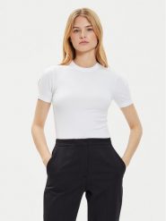 Calvin Klein T-Shirt K20K207322 Biały Slim Fit. Białe t-shirty damskie Calvin Klein, xl, bez wzorów, bez kołnierzyka, bez ramiączek. Za 179.99 zł.