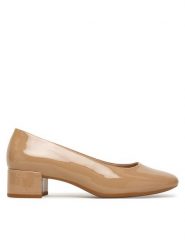 ECCO Czółenka Liva 25060301084 Beżowy. Brązowe czółenka damskie ecco, bez wzorów, ze skóry, bez obcasa, bez zapięcia. Za 599.99 zł.