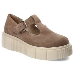 Brązowe Półbuty Armodo Zamszowe Buty Damskie Na Platformie. Brązowe półbuty damskie Armodo, bez wzorów, z materiału, eleganckie, bez obcasa, na platformie, bez zapięcia. Za 319.00 zł.