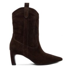 Botki GINO ROSSI. Brązowe botki damskie Gino Rossi, bez wzorów, bez obcasa, na słupku, bez zapięcia. Za 329.99 zł.