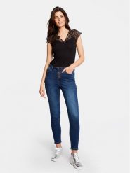 Morgan Bluzka 222-DELO Czarny Regular Fit. Czarne bluzki damskie Morgan, s, bez wzorów, z syntetyku, bez kołnierzyka, bez ramiączek. Za 89.99 zł.