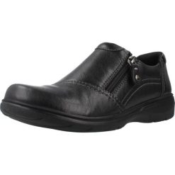 Buty CLARKS CARLEIGH RAY Czarny. Czarne obuwie trekkingowe damskie Clarks, ze skóry, bez zapięcia. Za 263.99 zł.