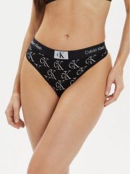Calvin Klein Underwear Stringi 000QF7221E Czarny. Czarne majtki damskie Calvin Klein Underwear, z bawełny. Za 49.99 zł.