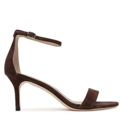 Sandały LAUREN RALPH LAUREN. Brązowe sandały damskie Lauren Ralph Lauren, bez wzorów, bez obcasa, na szpilce, bez zapięcia. Za 499.99 zł.