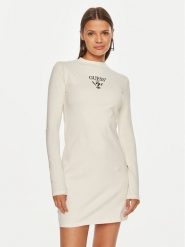 Guess Sukienka codzienna Colette Jersey V4BK04 KCDH1 Biały Regular Fit. Białe sukienki damskie Guess, na co dzień, m, z aplikacjami, z bawełny, bez kołnierzyka, bez ramiączek, proste. Za 99.99 zł.