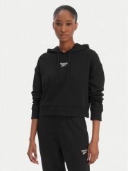 Reebok Bluza Brice RK25495CCW Czarny Regular Fit. Czarne bluzy damskie Reebok, xs, bez wzorów, z bawełny, bez ramiączek, bez kaptura. Za 199.99 zł.